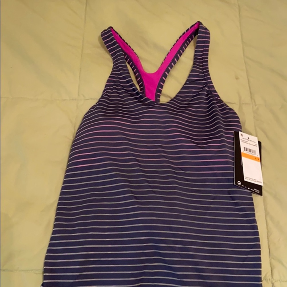 Nike Glow Racerback Striped Tankini Swim Top